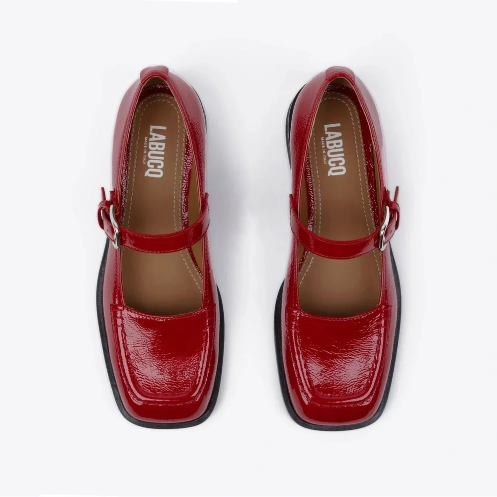 LABUCQ Norman Mary Jane Red Patent Shoes - Picture 6 of 9